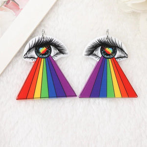 8Pcs Rainbow Eyes Charms Roller Skating Eyeball Pendant Diy Making