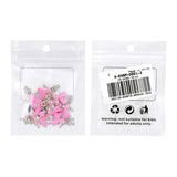 10pcs Pearl Pink Enamel Breast Cancer Ribbon Charms with Angel Wing Pendants