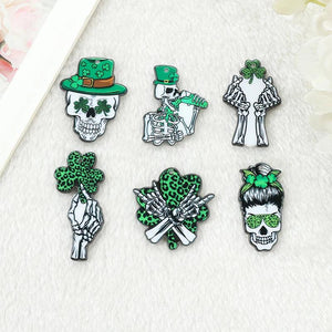 12Pcs Halloween Skeleton Charms Acrylic Goth Skull Jewelry Findings