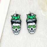 12Pcs Halloween Skeleton Charms Acrylic Goth Skull Jewelry Findings