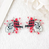 10 Pcs Vintage Halloween Charms Acrylic Skull Jewelry Findings DIY