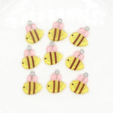 20pcs Cartoon Small Bee Acrylic Charm Earring Bracelet Pendant DIY Jewelry D32-3