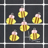 20pcs Cartoon Small Bee Acrylic Charm Earring Bracelet Pendant DIY Jewelry D32-3