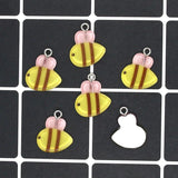 20pcs Cartoon Small Bee Acrylic Charm Earring Bracelet Pendant DIY Jewelry D32-3