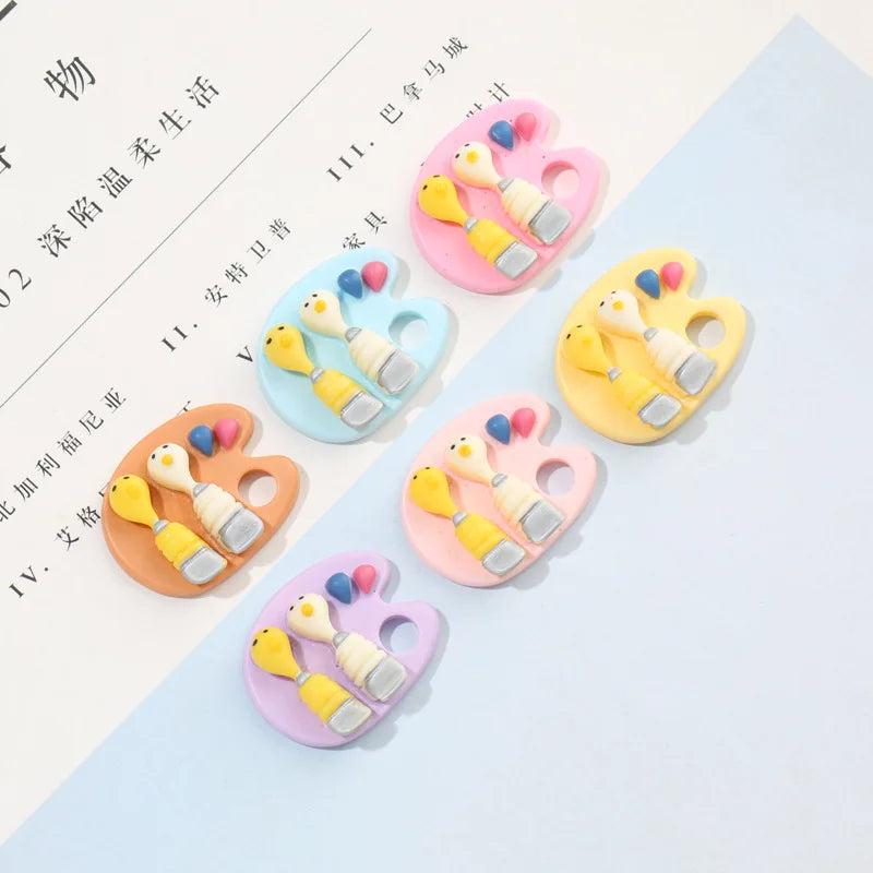 10pcs Pigment Palette Resin Pendant Charms DIY Craft Findings C957