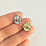 20pcs 12mm Eye Coin Zinc Alloy Charms Pendant for DIY Jewelry