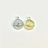 20pcs 12mm Eye Coin Zinc Alloy Charms Pendant for DIY Jewelry
