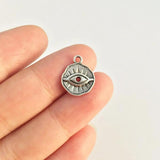 20pcs 12mm Eye Coin Zinc Alloy Charms Pendant for DIY Jewelry
