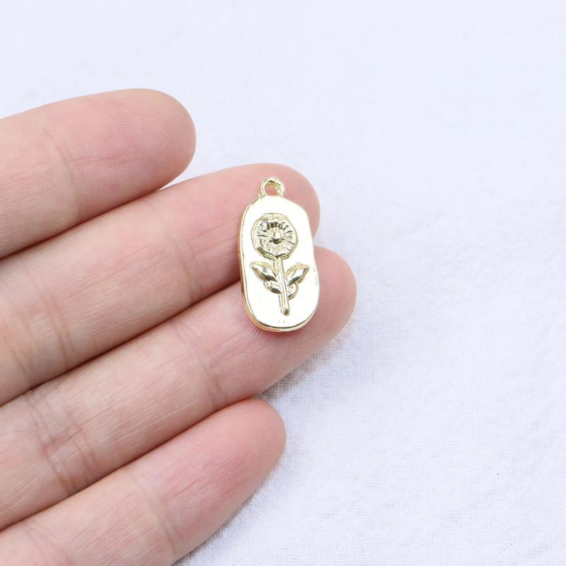 20pcs 10*18mm Flower Daisy Zinc Alloy DIY Charms Pendant