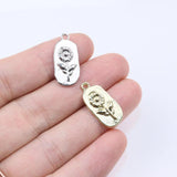 20pcs 10*18mm Flower Daisy Zinc Alloy DIY Charms Pendant
