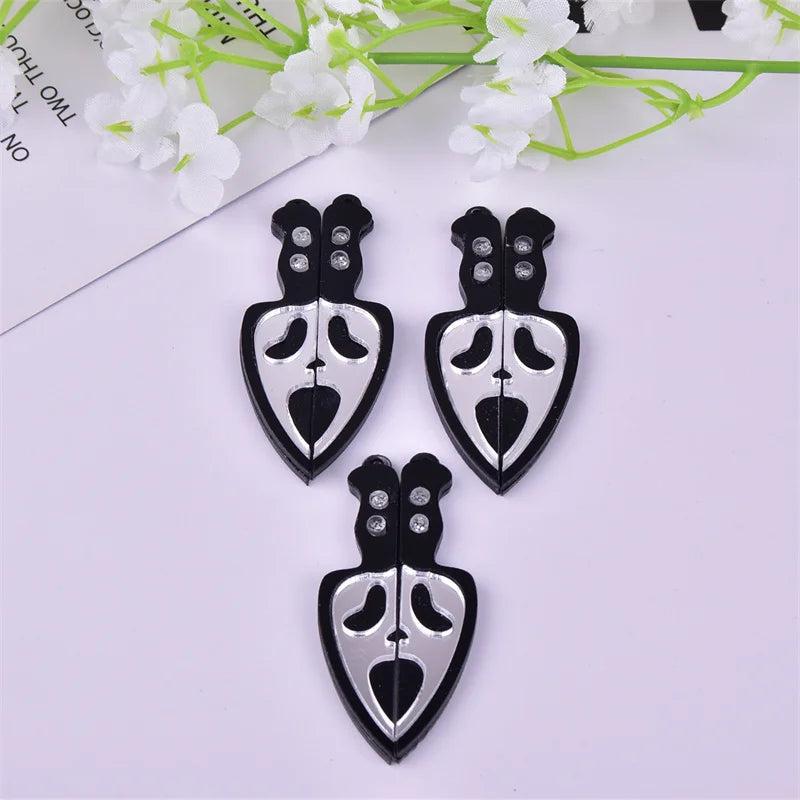 10pcs Skull Arcylic Charms Pendant DIY Earring Keychain Jewelry Making