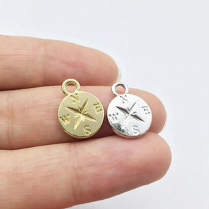 20pcs 12mm Compass Coin Charms for Jewelry Making
