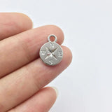20pcs 12mm Compass Coin Charms for Jewelry Making