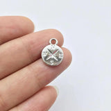 20pcs 12mm Compass Coin Charms for Jewelry Making