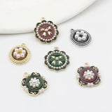 Enamel Daisy Flowers Charms Pendant 6pcs/lot DIY Necklace Jewelry Making