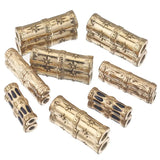 2pcs Stainless Steel Plated Bamboo Spacer Beads for Jewelry Making