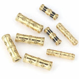 2pcs Stainless Steel Plated Bamboo Spacer Beads for Jewelry Making