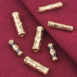 2pcs Stainless Steel Plated Bamboo Spacer Beads for Jewelry Making