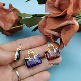 10pcs Multicolor Enamels Handbag Charms Alloy Pendant DIY Craft