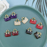 10pcs Multicolor Enamels Handbag Charms Alloy Pendant DIY Craft