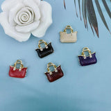10pcs Multicolor Enamels Handbag Charms Alloy Pendant DIY Craft