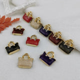 10pcs Multicolor Enamels Handbag Charms Alloy Pendant DIY Craft