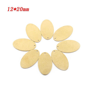 20pcs Raw Brass Oval Pendant Charms for DIY Bracelet Jewelry Making