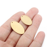 20pcs Raw Brass Oval Pendant Charms for DIY Bracelet Jewelry Making