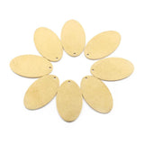 20pcs Raw Brass Oval Pendant Charms for DIY Bracelet Jewelry Making