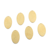 20pcs Raw Brass Oval Pendant Charms for DIY Bracelet Jewelry Making