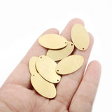 20pcs Raw Brass Oval Pendant Charms for DIY Bracelet Jewelry Making