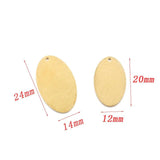 20pcs Raw Brass Oval Pendant Charms for DIY Bracelet Jewelry Making