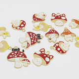 10pcs Cat Mushroom Alloy Charms Cartoon Pendants DIY Jewelry Make