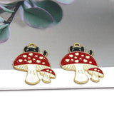 10pcs Cat Mushroom Alloy Charms Cartoon Pendants DIY Jewelry Make