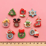 10pcs Christmas Santa Pendant for DIY Jewelry Making