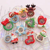 10pcs Christmas Santa Pendant for DIY Jewelry Making