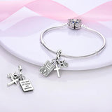 Holy Bible Cross Angel Charm Bracelet Necklace Pendant Silver Jewellery