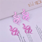 10pcs Pink Moon Flower Snake Acrylic Charms DIY Jewelry