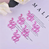 10pcs Pink Moon Flower Snake Acrylic Charms DIY Jewelry