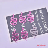 10pcs Pink Moon Flower Snake Acrylic Charms DIY Jewelry