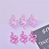 10pcs Pink Moon Flower Snake Acrylic Charms DIY Jewelry