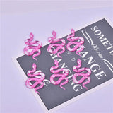10pcs Pink Moon Flower Snake Acrylic Charms DIY Jewelry