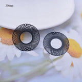 6pcs Brass Round Leaves Charms Big Drop Earring DIY Making Pendant