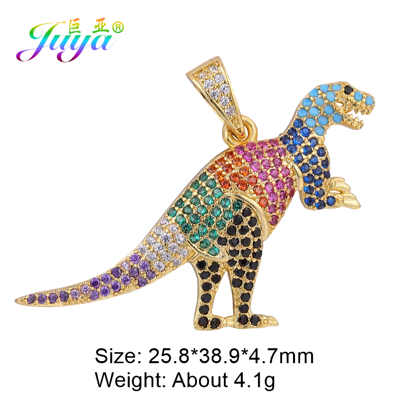 Rainbow Dino Charms For DIY Necklace Making