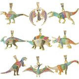 Rainbow Dino Charms For DIY Necklace Making