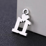 Heart Number Charm Silver Pendant for Jewelry Making Necklace Date Memorial