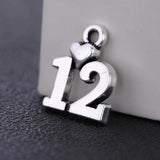 Heart Number Charm Silver Pendant for Jewelry Making Necklace Date Memorial