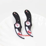 10Pcs/Lot Bloody Scissors Dagger Resin Halloween Charms Pendant