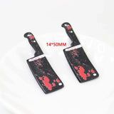 10Pcs/Lot Bloody Scissors Dagger Resin Halloween Charms Pendant