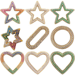 Micro Pave Zircon Love Heart Charms For Jewelry Making